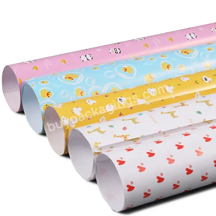 Custom Printed Papel De Regalo Cute Animal Gift Wrapping Paper Christmas Packing Manufacturers Spot Products Size 50*70cm/sheet