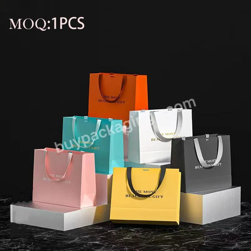 Custom Printed Paper Bags No Minimum Luxury Matt Colorful Gift Bags Eco Friendly Shopping Bag Kraft Paper With Handles