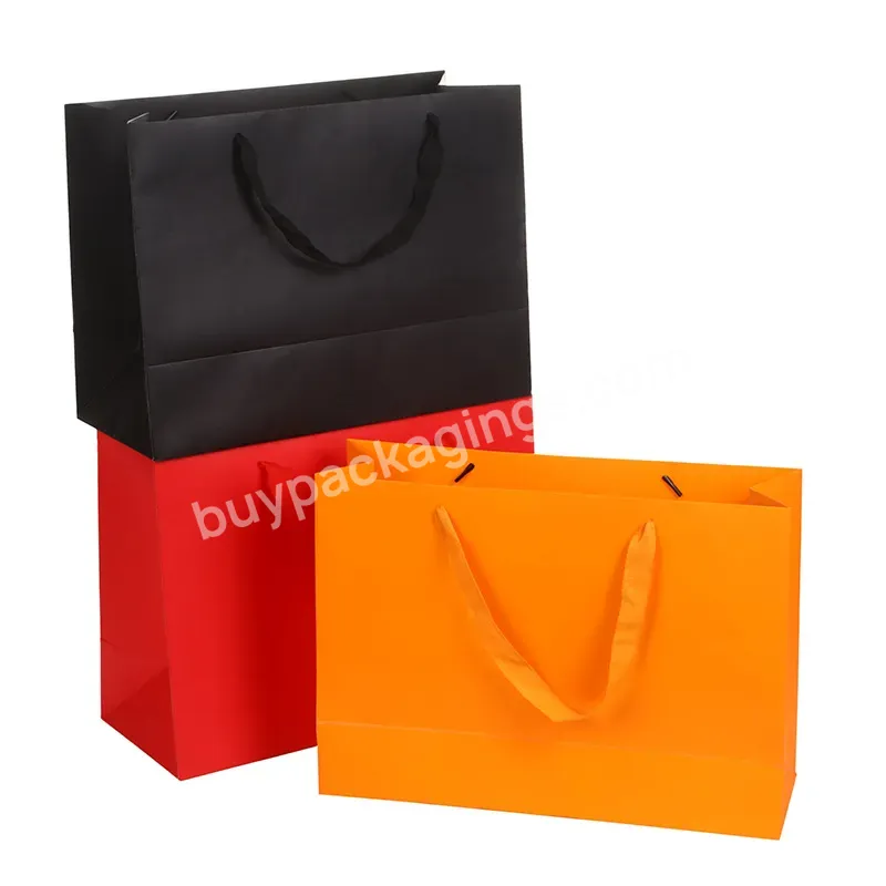 Custom Printed Paper Bags With Your Own Logo Cardboard Shopping Paper Gift Bags For Small Business For Clothes Shoes Store
