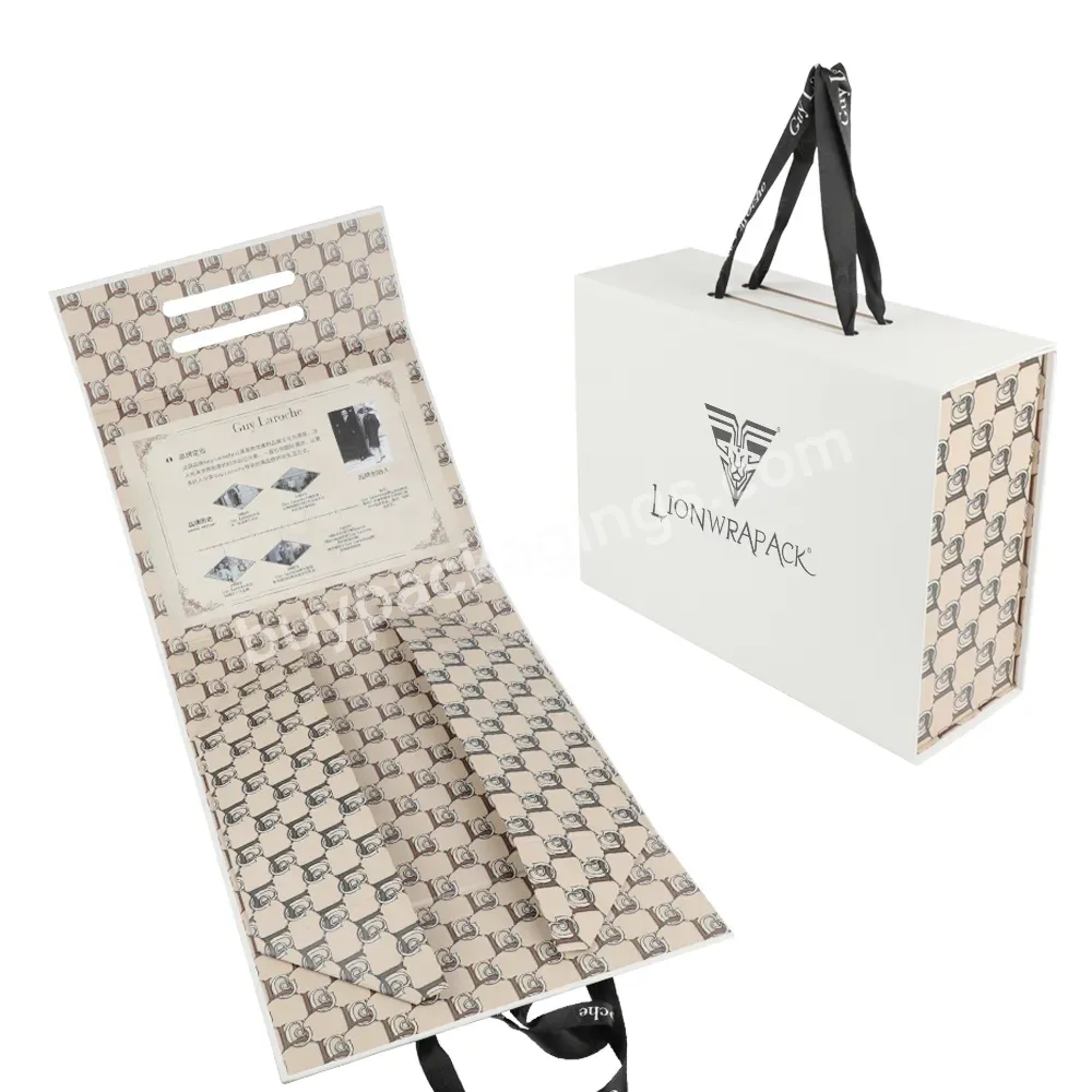 Custom Printed Paper Rigid Cardboard Gift Box Clothing Shoe Packaging Ribbon Magnetic Closure Folding Gift Boxes