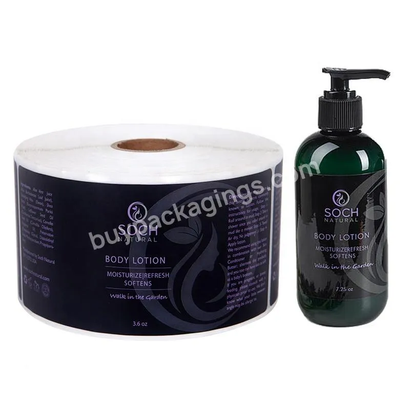 Custom Printed Permanent Adhesive Labels For Containers Clear Shampoo Bottle Label Design