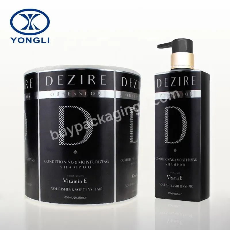 Custom Printed Permanent Adhesive Labels For Containers Clear Shampoo Bottle Label Design