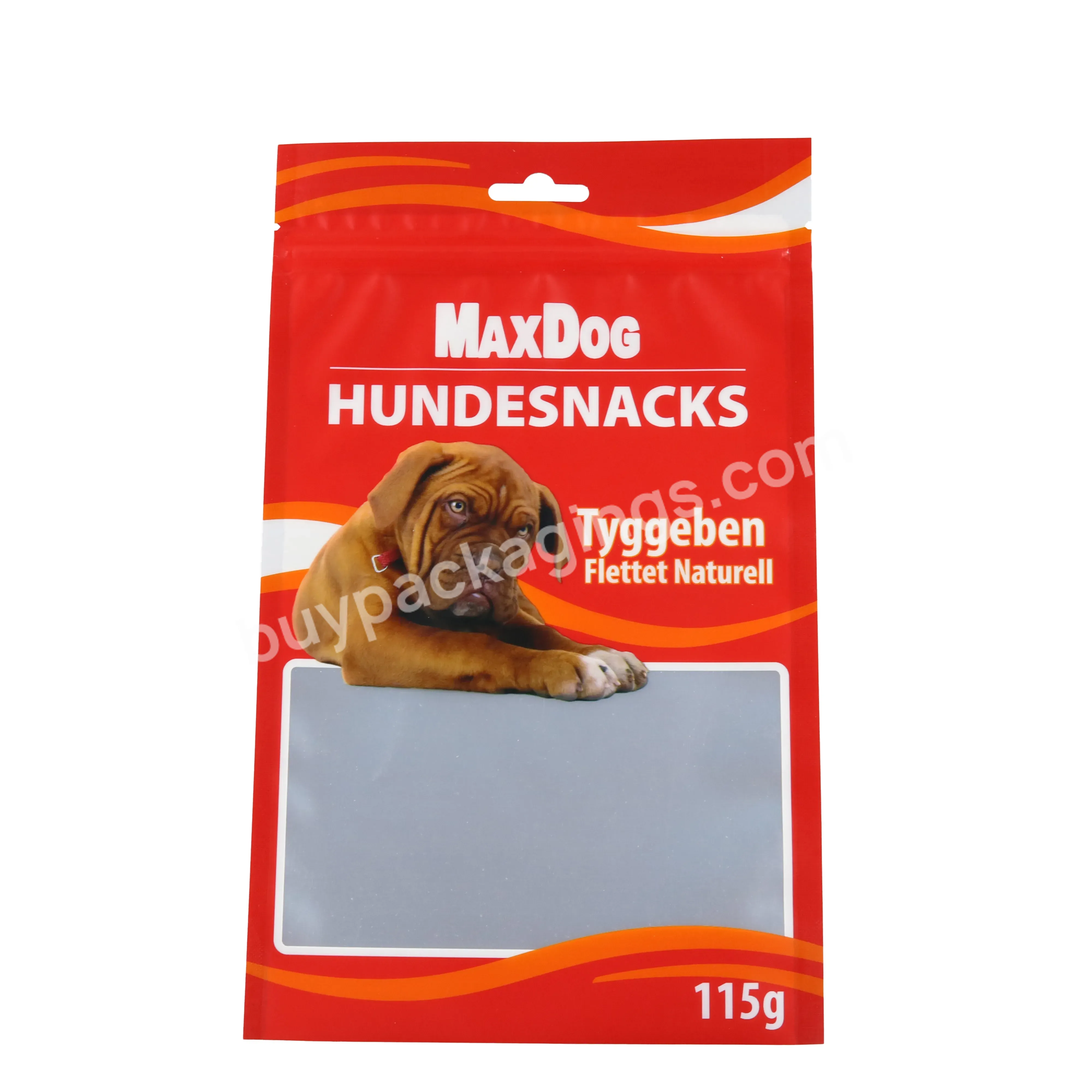 Custom Printed Pet Food Plastic Dog Treat Packaging Oem Dog Feed Bag With Zipper