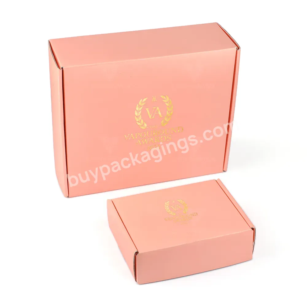 Custom Printed Pink Color And Logo Corrugated Mailer Boxes Clothing 9x6x4 Tumbler Packaging Cute Shipping Box