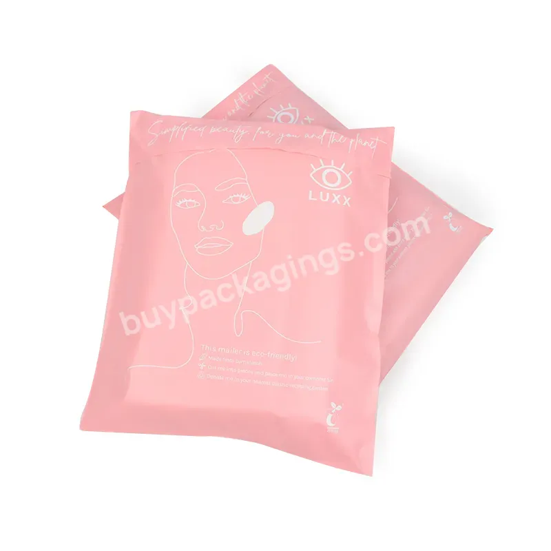 Custom Printed Pink Eco Friendly Mailer Bag Biodegradable Shipping Envelope Women Clothes Poly Mailer With Logo