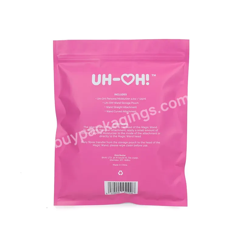 Custom Printed Pink Ziplock Bag Clothing Packaging Resealable Matte Clothes Plastic Bags With Self Seal