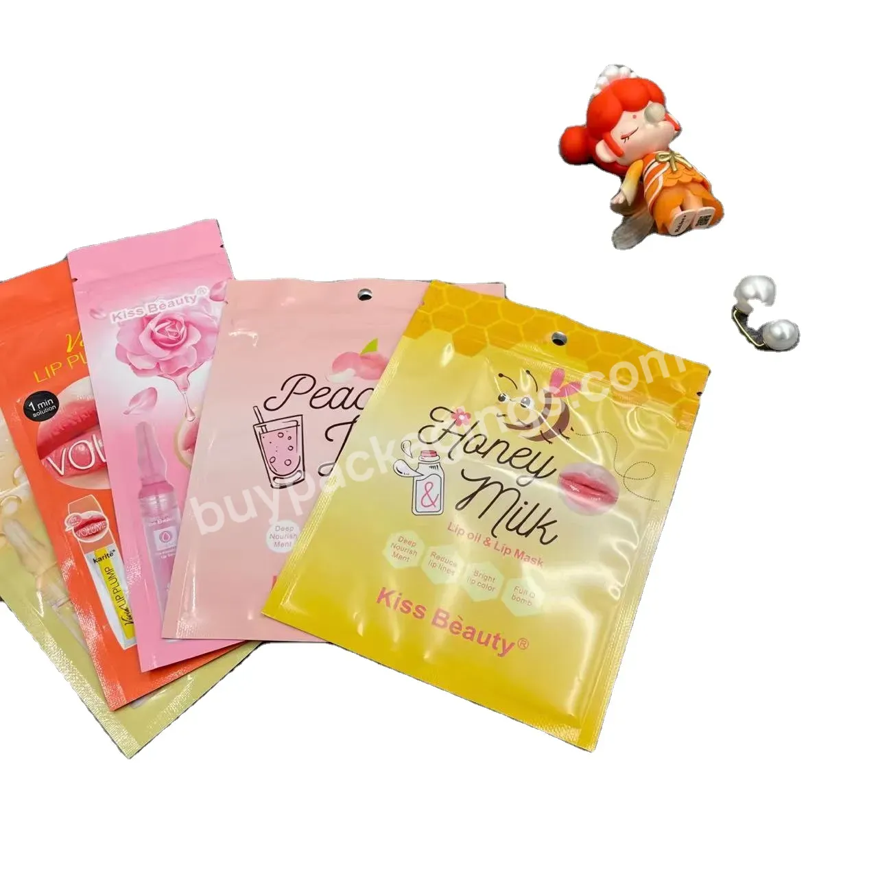 Custom Printed Plastic Face Mask Packaging Bag Sealable Packaging Bag For Face Masks Zipper Skin Care Cosmetic Bags