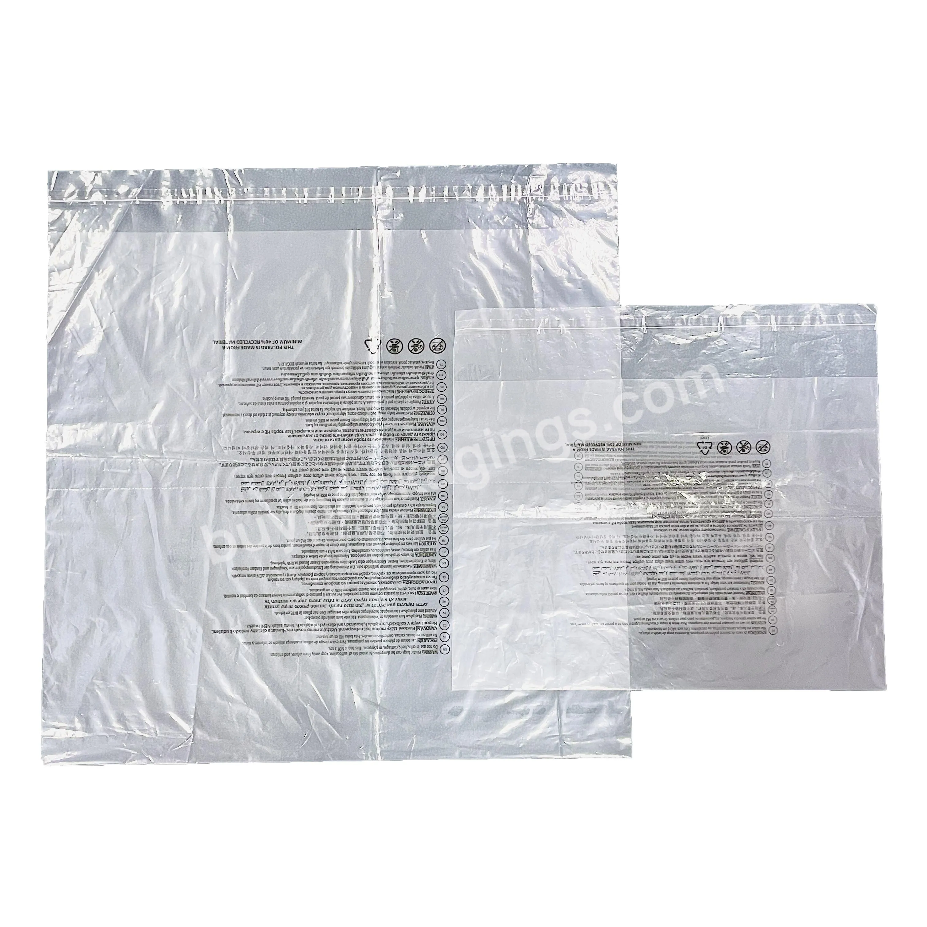 Custom Printed Plastic PE Clothing Packing Transparent Bag