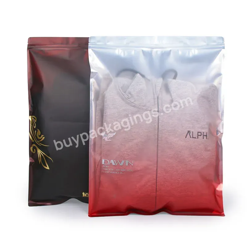 Custom Printed Poly Bags For Packaging Clothes Translucent Sealing Clothes Matte Frosted Zipper Bag