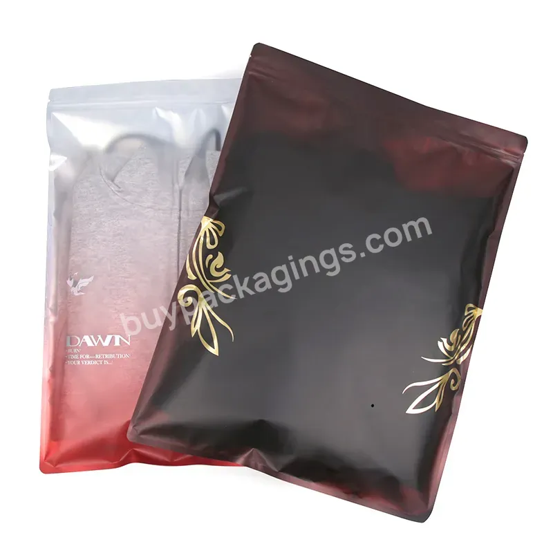 Custom Printed Poly Bags For Packaging Clothes Translucent Sealing Clothes Matte Frosted Zipper Bag