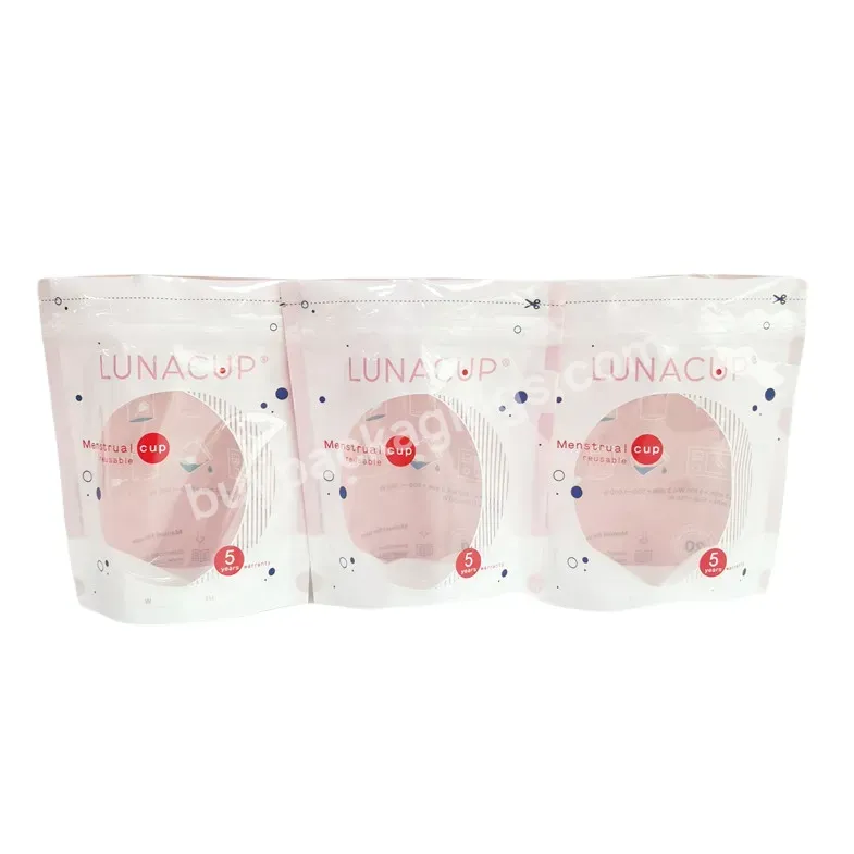 Custom Printed Pouch Silicone Menstrual Cup For Medical Stand Up Pouches Plastic Zipper Pack Luna Cup Packaging Bag