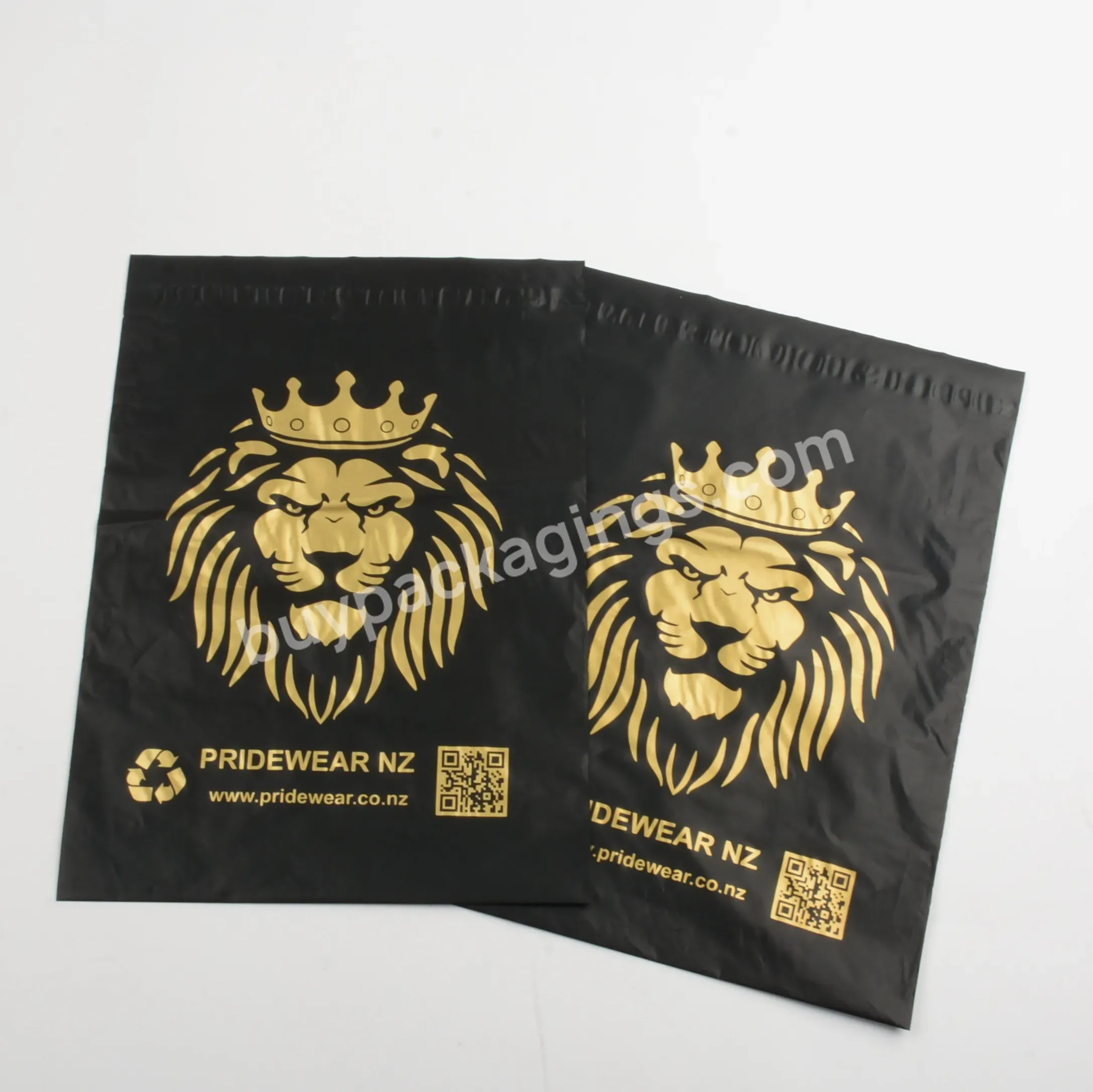 Custom Printed Private Logo Black Self-adhesive Clothing Bag Polyethylene Mail Plastic Bag