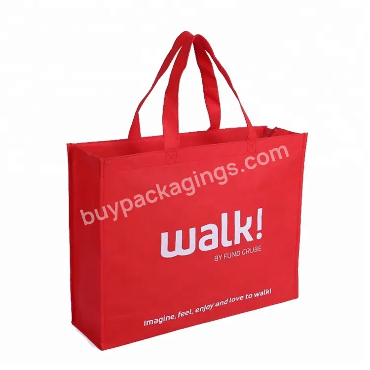 Custom Printed Quality Non Woven Bag Reusable Tote Bag Zipper Shopping Bag