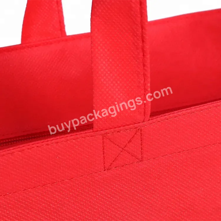 Custom Printed Quality Non Woven Bag Reusable Tote Bag Zipper Shopping Bag