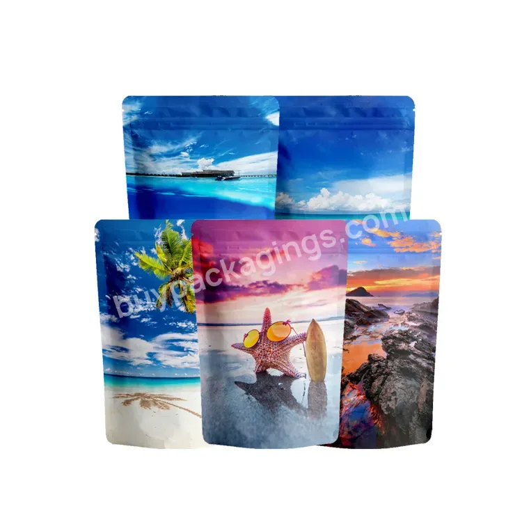 Custom Printed Resealable 3.5g Smell Proof Zipper Stand Up Pouch Food Plastic Mylar Ziplock Packaging Bags