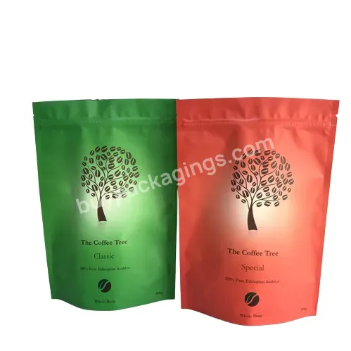 Custom Printed Resealable Plastic Aluminum Foil Stand Up Zipper Pouch Bag For Coffee Tea Food Packaging