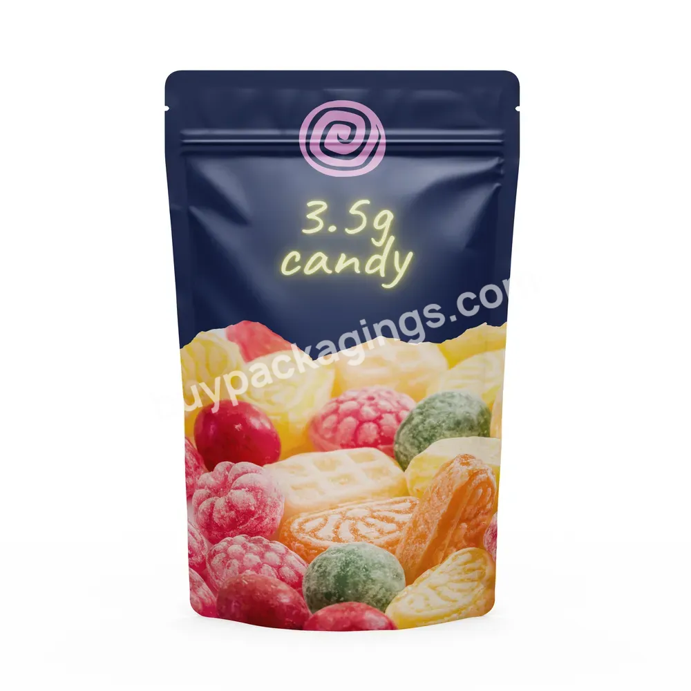 Custom Printed Resealable Ziplock Mylar Packaging Pouch For Food Storage With Window