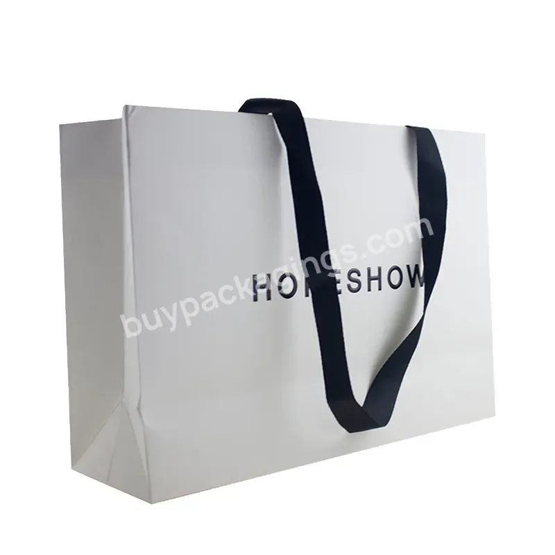 Custom Printed Retail Gift Packaging Fancy Paper Gift Bag With Logo Print