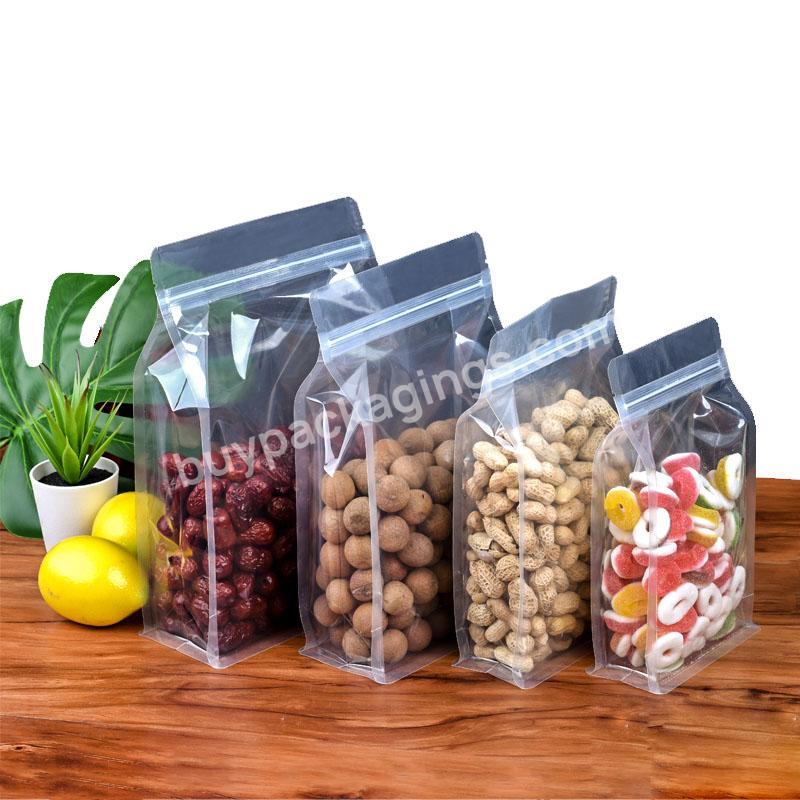 Custom Printed Reusable Empty Plastic Food Packaging Bag Flat Bottom Candy Coffee Bag