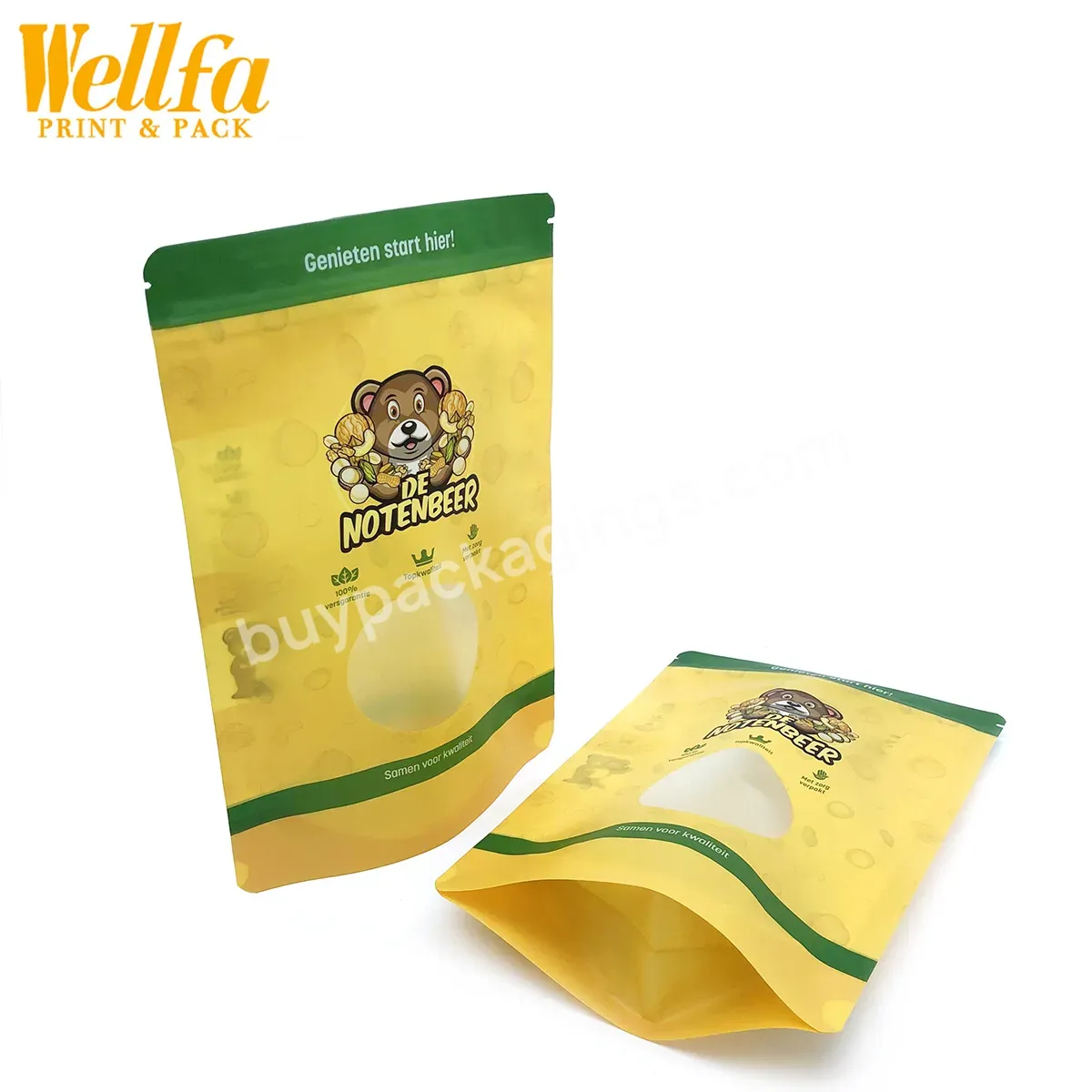 Custom Printed Reusable Food Packaging Plastic Aluminized Foil Nut Stand Up Pouch With Zipper