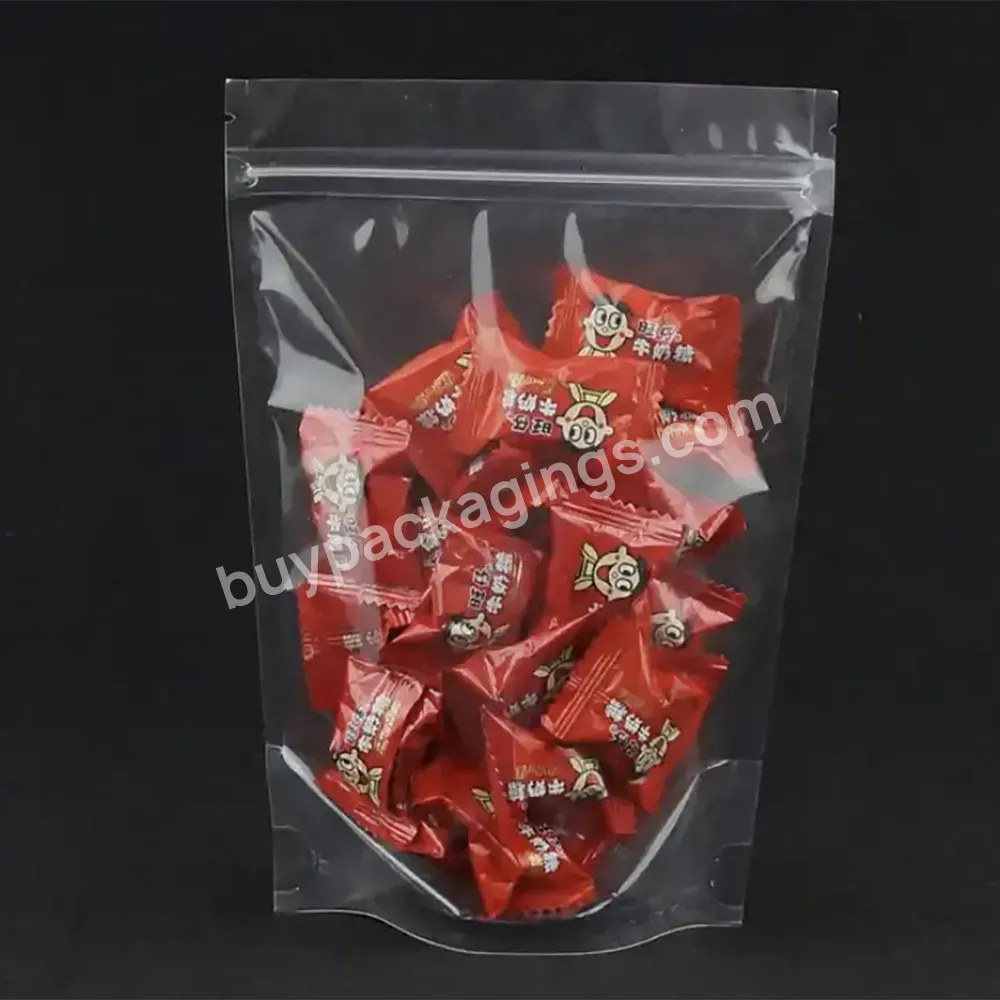 Custom Printed Reusable Stand Up Eco Friendly Clear Nut Snack Storage Transparent Ziplock Plastic Zipper Packing Bags For Food