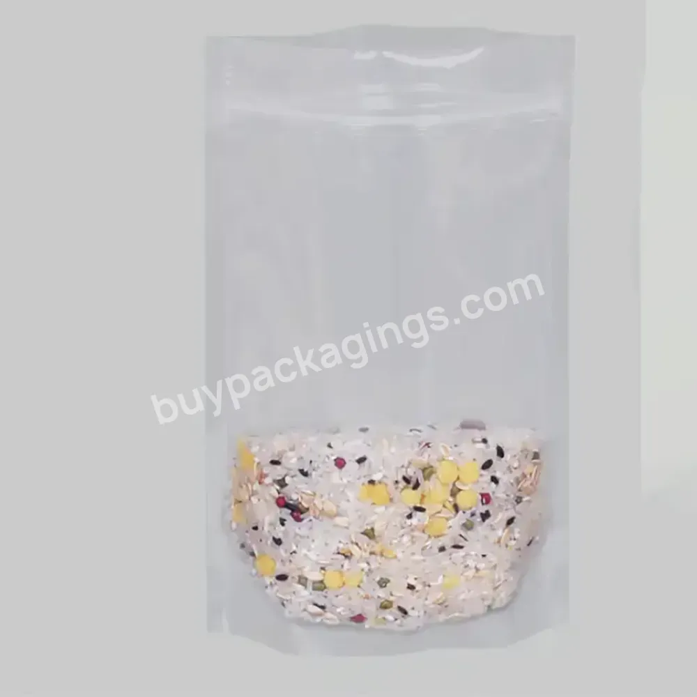 Custom Printed Reusable Stand Up Eco Friendly Clear Nut Snack Storage Transparent Ziplock Plastic Zipper Packing Bags For Food