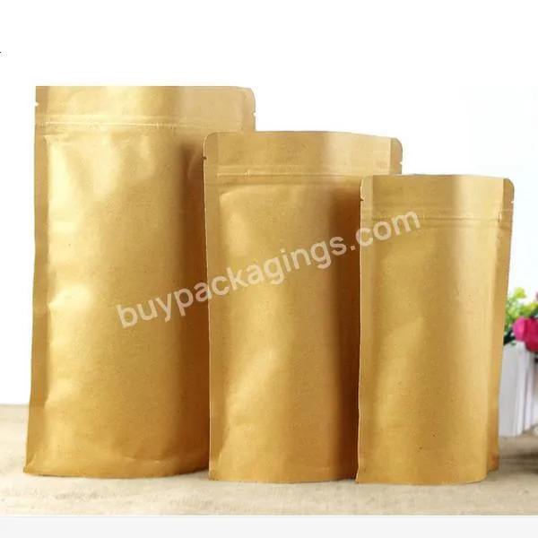 Custom Printed Reusable Ziplock Bag Compostable With Clear Window Kraft Paper Stand Up Zipper Bag
