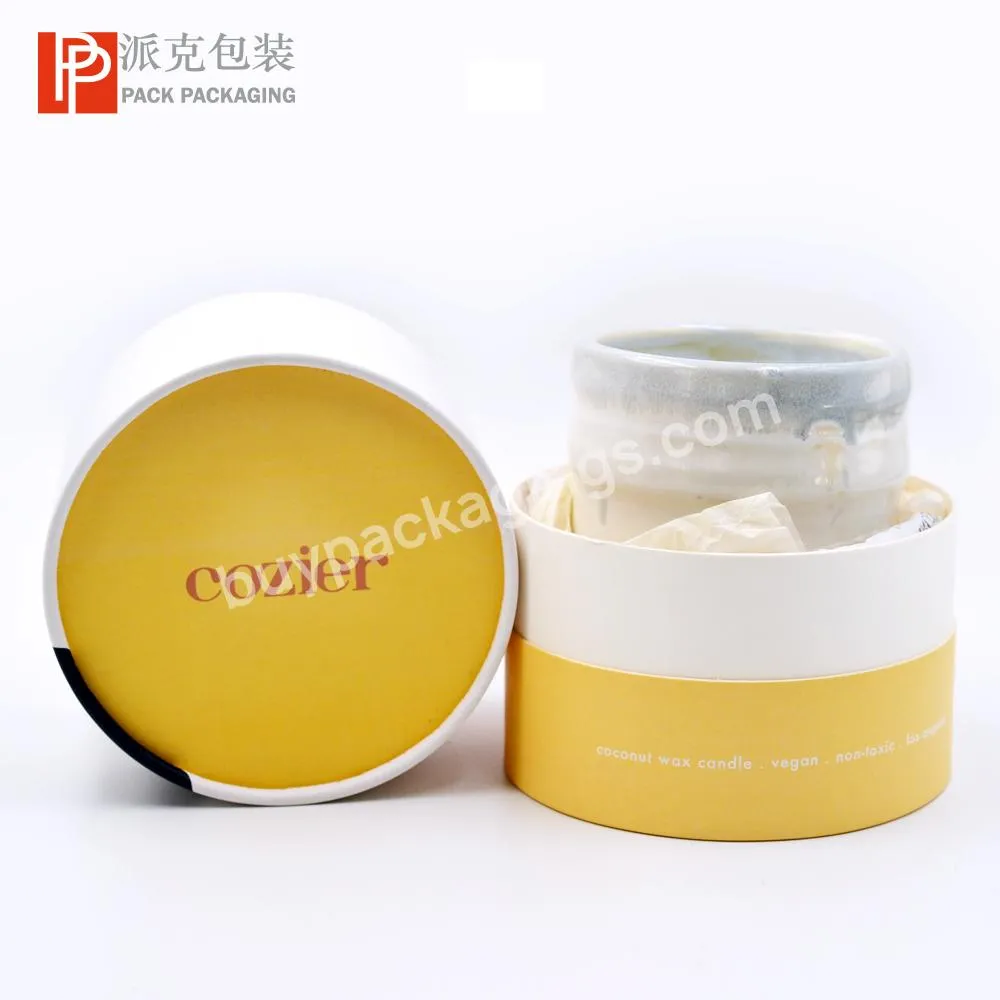 Custom Printed Round Cardboard Tube Candle Cylinder Box Candle Paper Tube Packaging