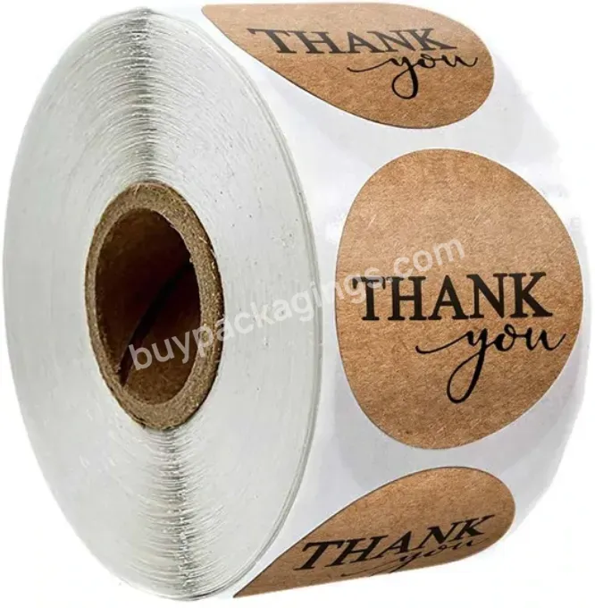 Custom Printed Round Logo Label Sticker Roll Kraft Paper Circle Labels