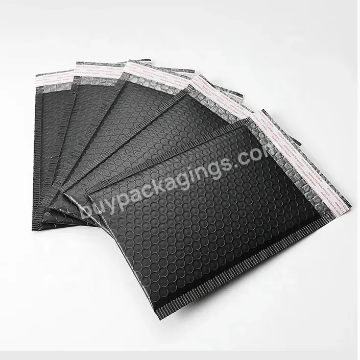 Custom Printed Shipping Matte Black Pvc Plastic Cosmetic Polymailer Package Envelopes Mailer Bubble Bag