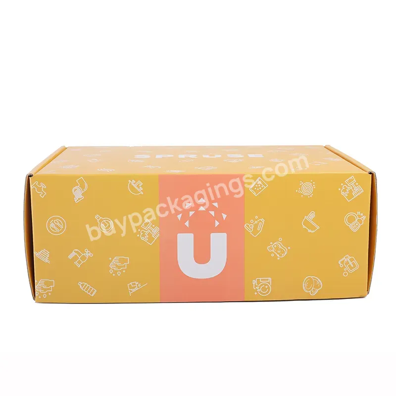 Custom Printed Shoe Box Corrugated Cardboard Packaging Golden Mailer Box With Logo