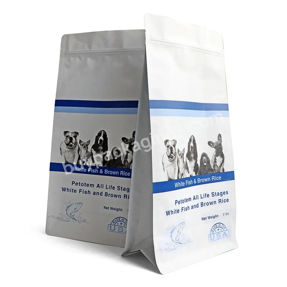 Custom Printed Side Foot Support Pet Food Snack 10kg Aluminum Foil Packaging Bag Can Be Resealed Zipper Bag
