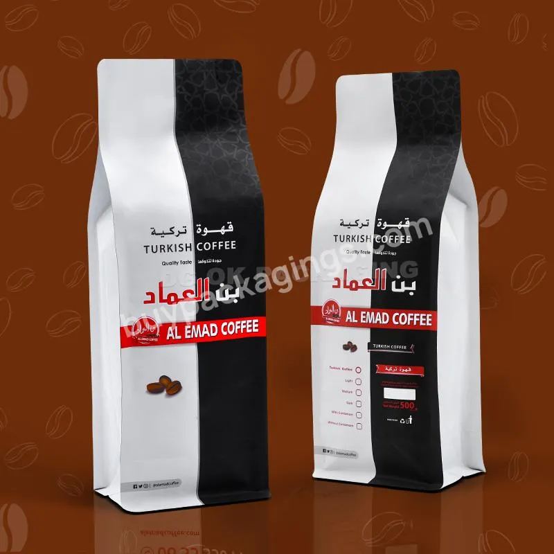 Custom Printed Side Gusset Uv Printing Matte Black Coffee Bags With Valve