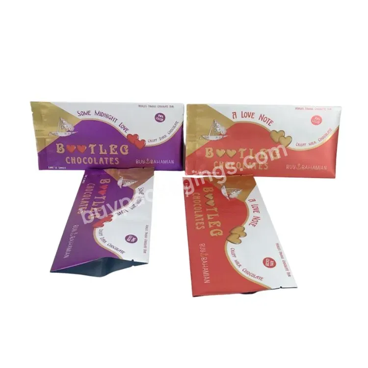 Custom Printed Silver Foil Heal Seal Food Packaging Bag Chocolate Candy Snack Energy Cereal Bar Wrapper Packaging