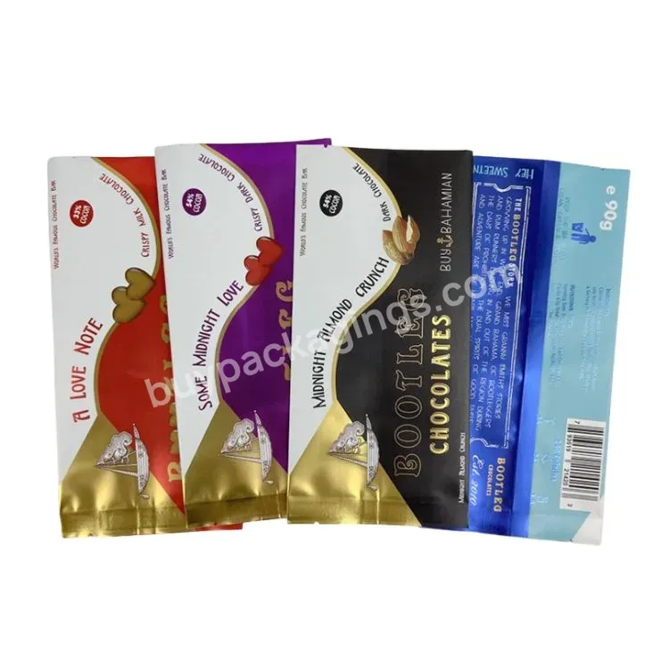 Custom Printed Silver Foil Heal Seal Food Packaging Bag Chocolate Candy Snack Energy Cereal Bar Wrapper Packaging