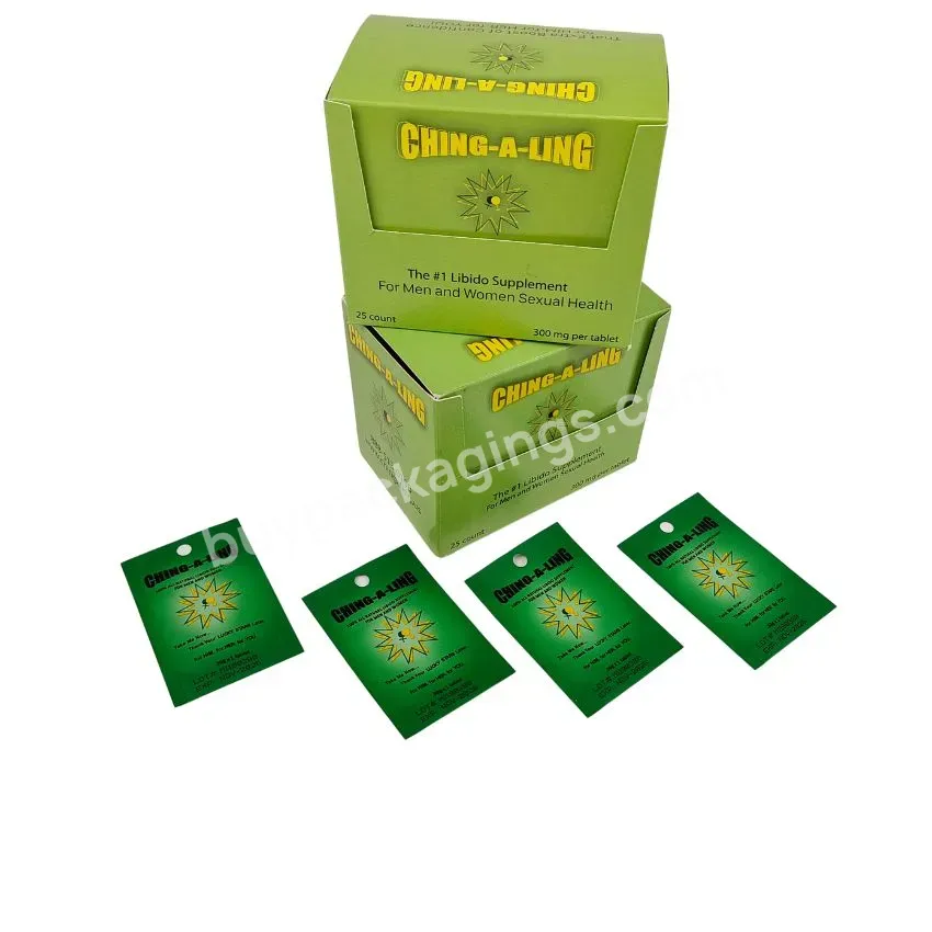 Custom Printed Small Sachet For Female Enhancement Pills Package Capsule Packing Rhino Pills Mylar Bags