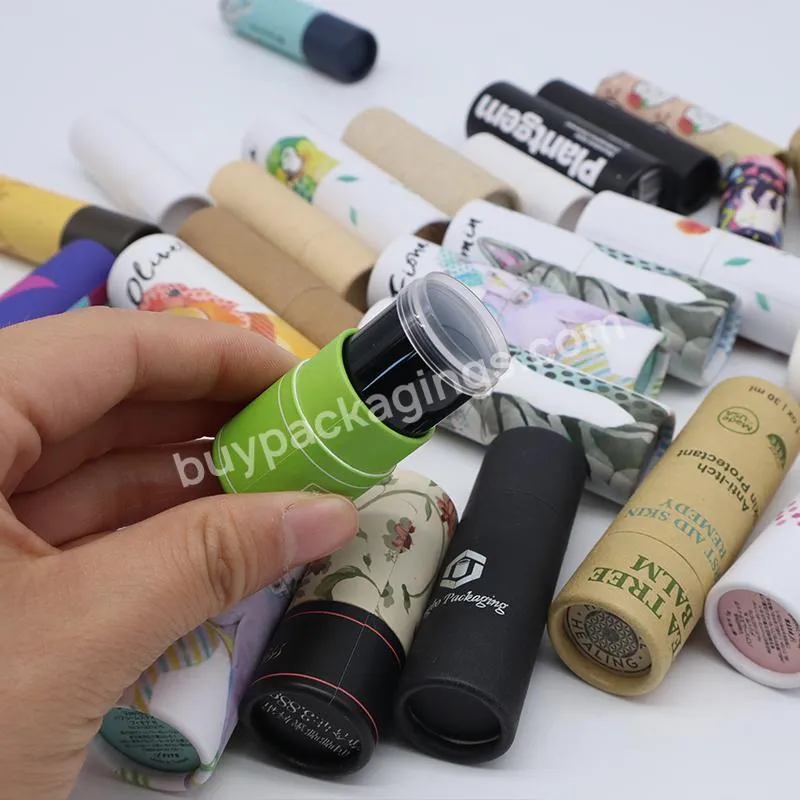 Custom Printed Solid Perfume Sure Deodorant Stick Packaging Container Containers Lip Care Lip Gloss Blam Paper Tube