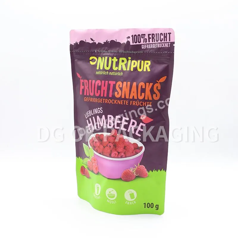 Custom Printed Stand Up Plastic Zip Lock Pouches For Food Packing Zipper Bags Stand Up Food Packaging Zipper Bag