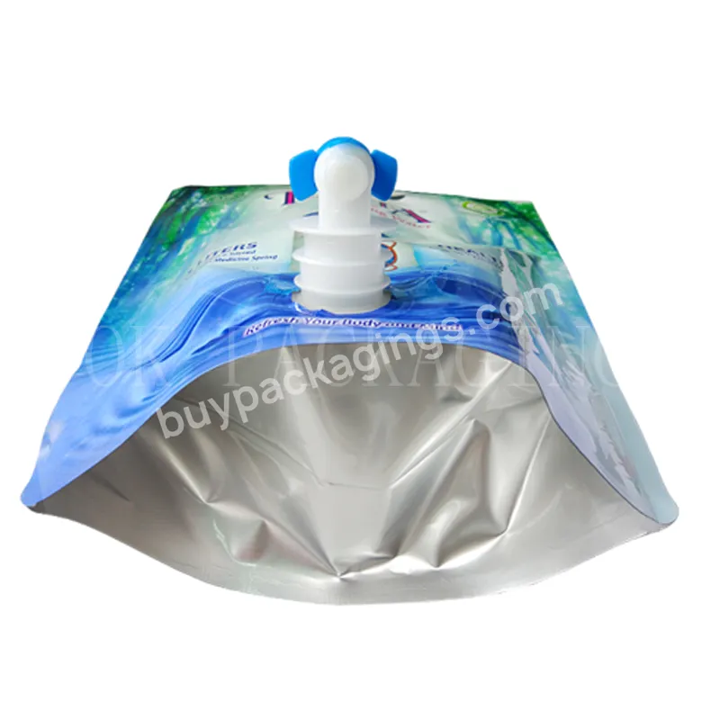 Custom Printed Stand Up Pouch Wine Bag With Tap Valve Aluminum Foil Wine Bag 3l 5l 10 Litre Water Bag With Tap