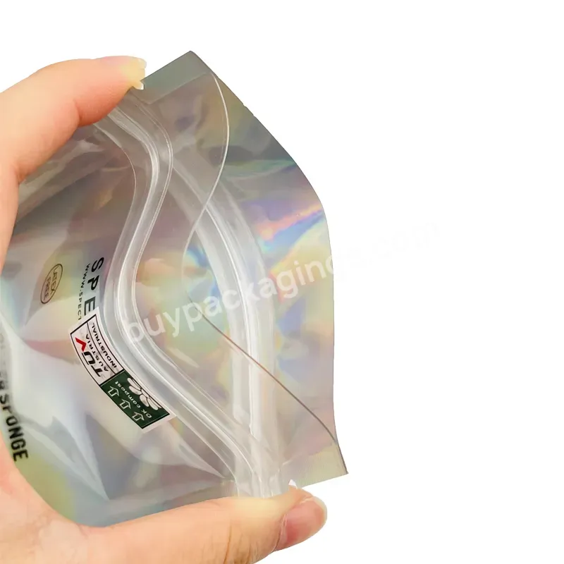 Custom Printed & Stock 100pcs/pack Mylar Plastic Bags Smell Proof Pouches Zipper Resealable Sealed Storage Holographic Packaging