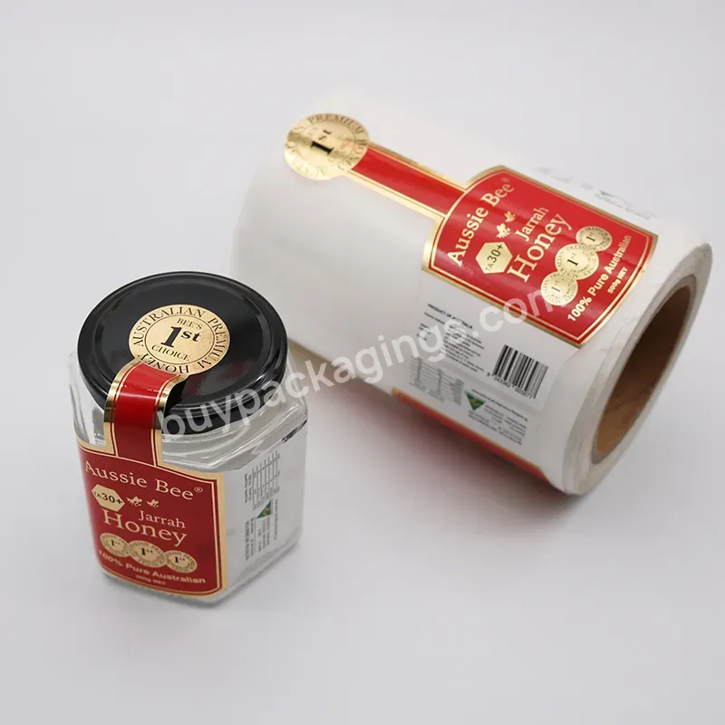 Custom Printed Waterproof Food Bottle Jar Lid Bags Sealing Packing Plastic Sticker Label