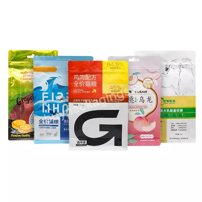 Custom Printed Waterproof Food Pouches Zip Lock Snack Packaging Bags