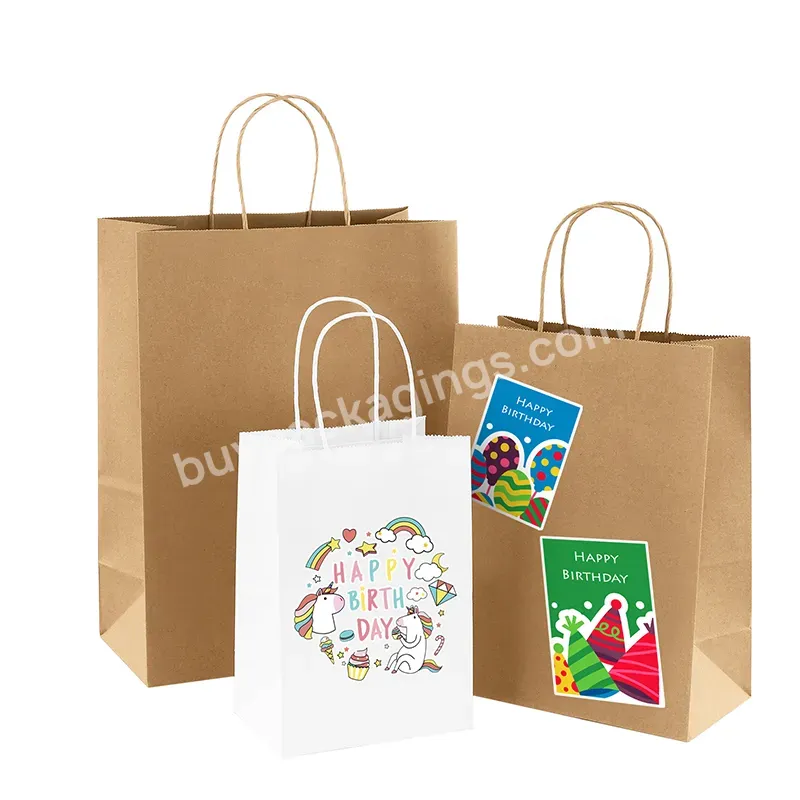 Custom Printed White Kraft Paper Bags Large Medium Small Brown Paper Bag Custom Print Logo Paper Bags With Your Own Logo