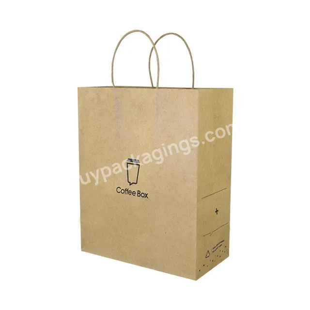 Custom Printed Wholesale Shopping Bag Food Grade Kraft Recycled Brown Paper Bag With Logo Printed Kraft Paper Bag
