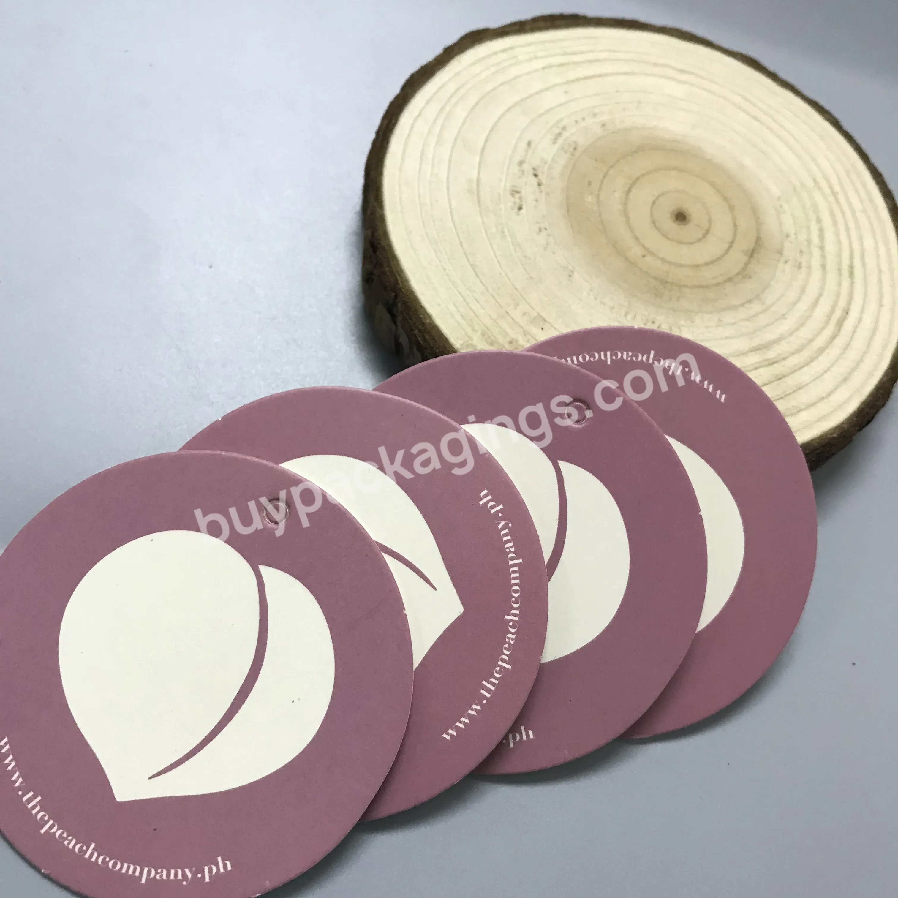 Custom Printed With Logo Eco-friendly Gorgeous Circle Garment Tags Colorful Hang Tags For Clothing