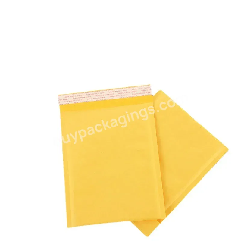 Custom Printed Yellow Kraft Mailers Bags Eco Friendly Paper Padded Envelope Bubble Mailer For Shipping