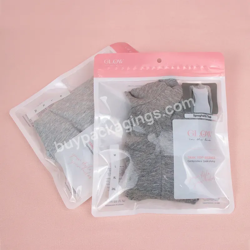 Custom Printed Yoga Sets Pink Plastic Bags Packaging Clothing Bags Resealable Clear Plastic Zipper Bags For Leggings