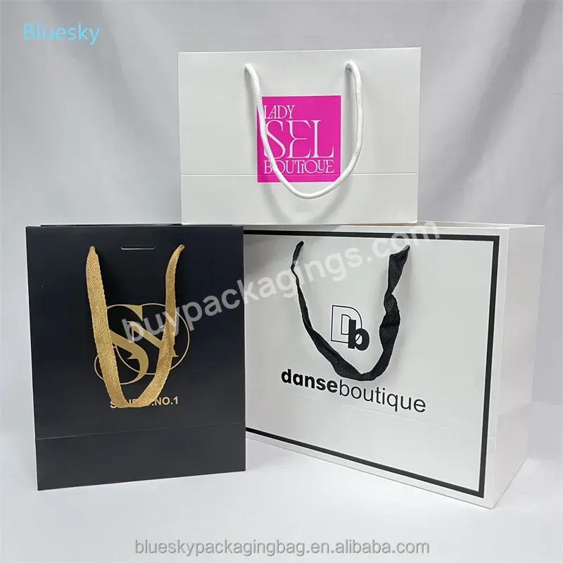 Custom Printed Your Own Logo Cardboard Packaging White Large Christmas Gift Bags Foldable Shaped