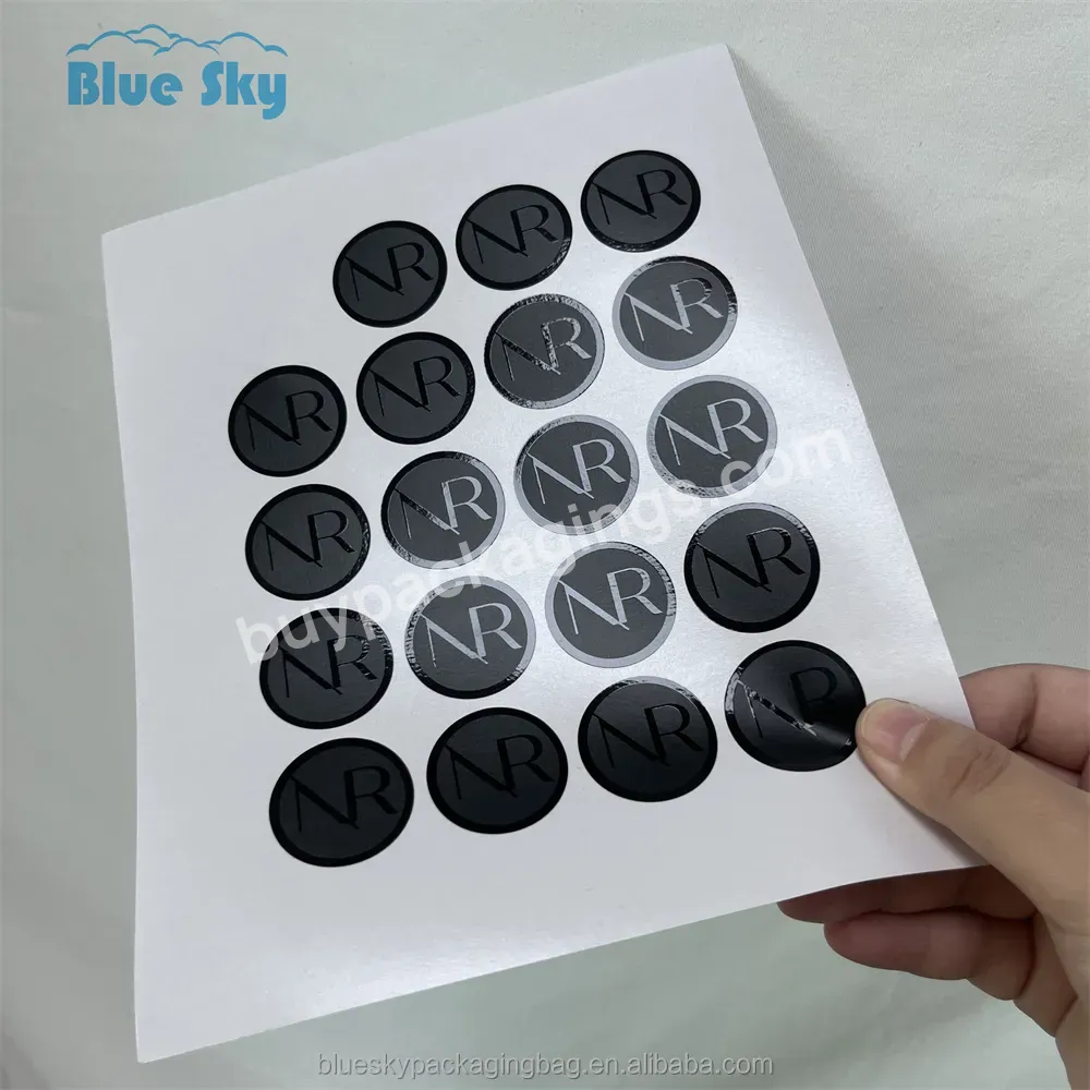 Custom Printed Your Own Logo Waterproof Transparent Sticker With Black Uv Logo