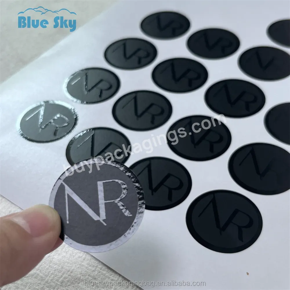Custom Printed Your Own Logo Waterproof Transparent Sticker With Black Uv Logo